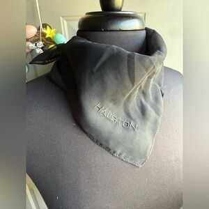 Vintage Halston silk logo neck head scarf